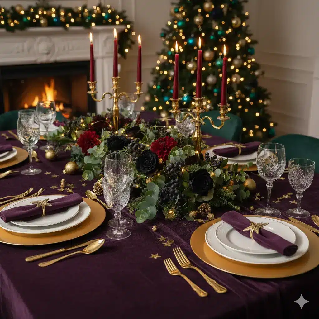 Decoración Mesa Navidad 2 mesas para navidad