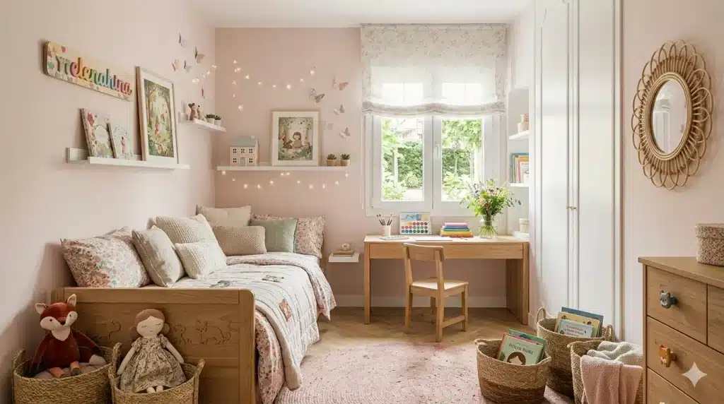 Decoración para dormitorios pequeños 4 dormitorio pequeño para niñas con muebles a medida