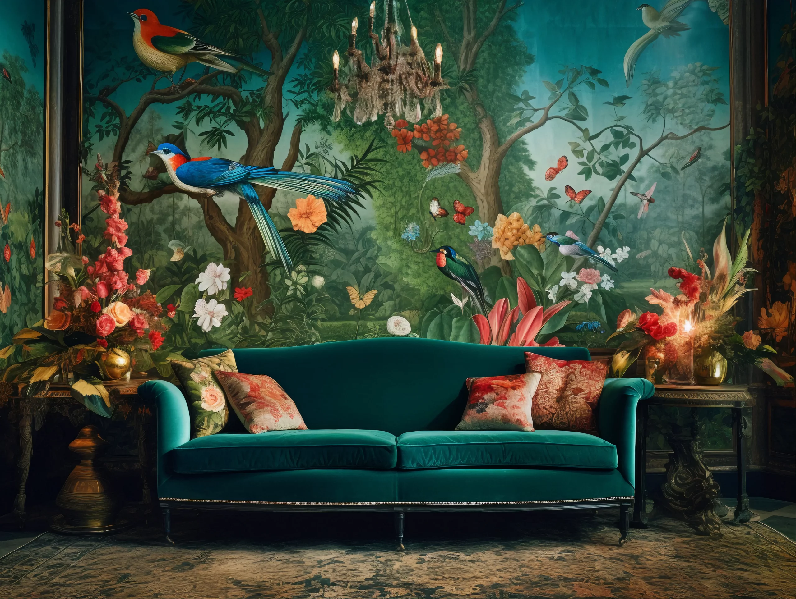 Ideas de papel pintado para el salón 1 papel pintado para el salon con motivos de naturaleza