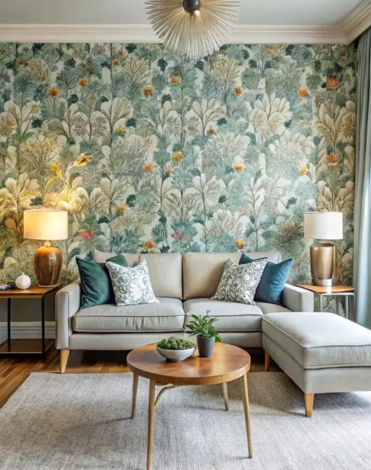 Ideas de papel pintado para el salón 2 papel pintado para el salon con naturaleza